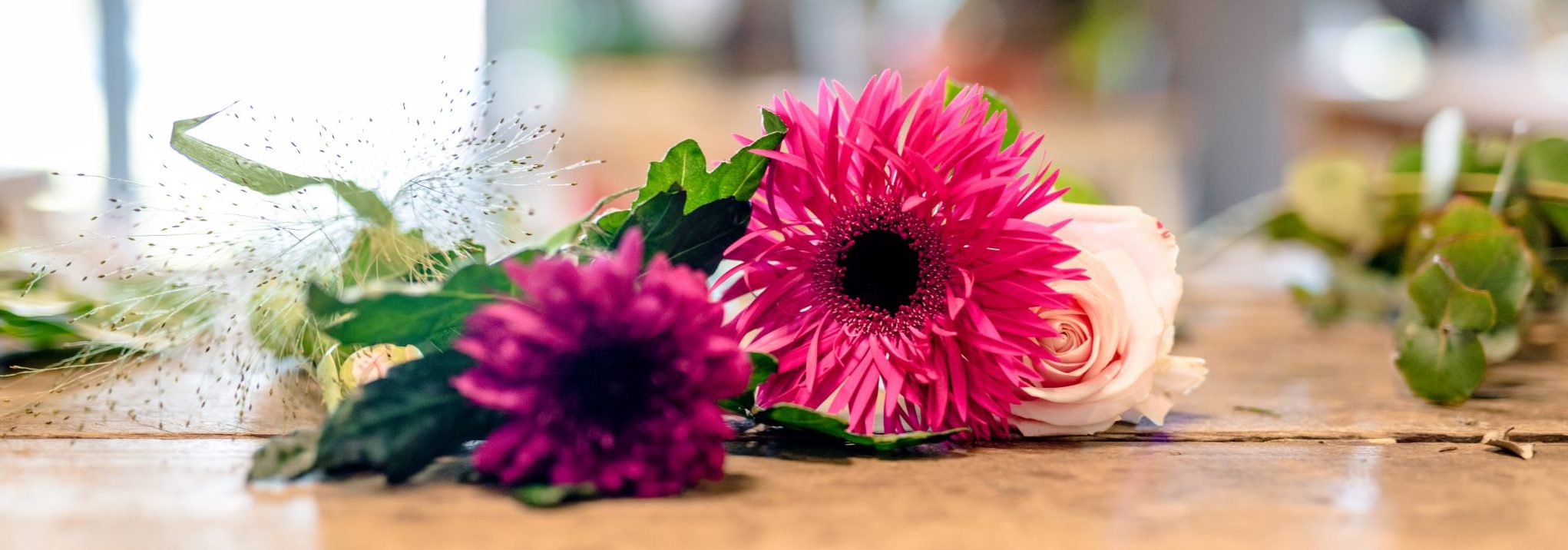 Bloemen toonbank
